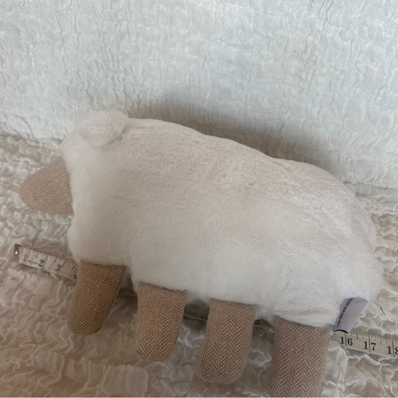 cupcakes & cashmere Plush Sheep Pillow Cream Faux Fur Cottagecore Nursery Decor - Picture 6 of 8